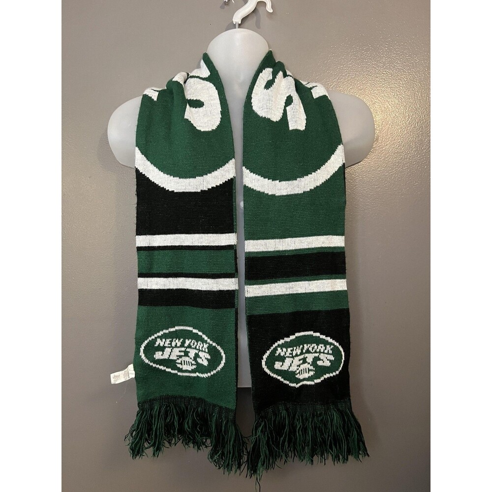 New York Jets Scarf Mens One Size Green Black NFL Football Knit Winter FOCO